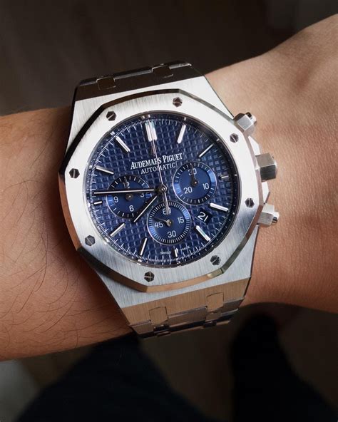 audemars piguet royal oak chronograph blue dial|Audemars Piguet royal oak openworked.